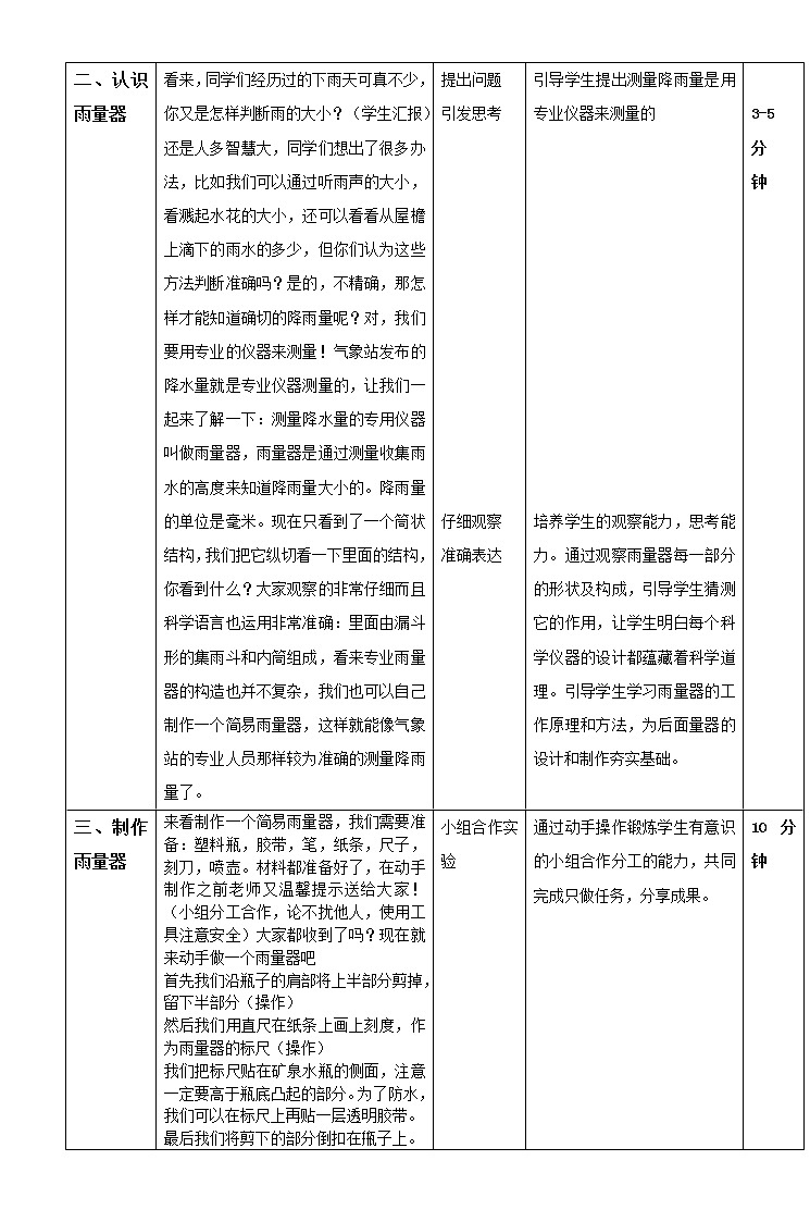 小学科学  《自制雨量器》实验探究课教学设计第2页