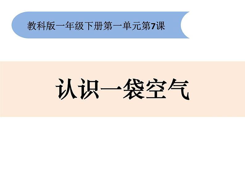 小学科学教科版一年级下册《1-7认识一袋空气》课件第1页