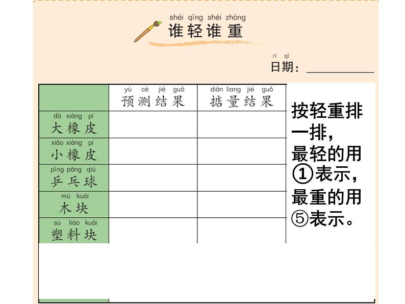 小学科学教科版一年级下册《谁轻谁重》课件06