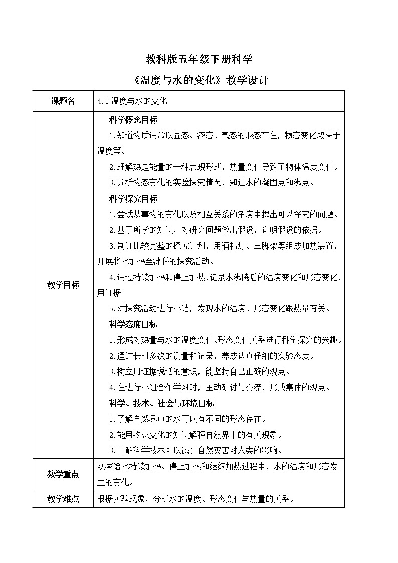4.1《温度与水的变化》课件PPT+教案01