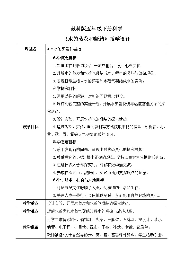 4.2《水的蒸发和凝结》课件PPT+教案01