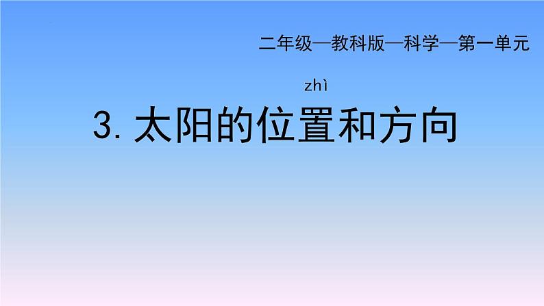 教科版二年级科学上册课件1太阳的位置和方向第1页