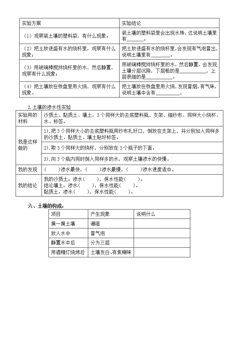 小学科学青岛版六三制三年级上册第三单元《土壤与岩石》练习题1（附参考答案）（2022秋）第2页