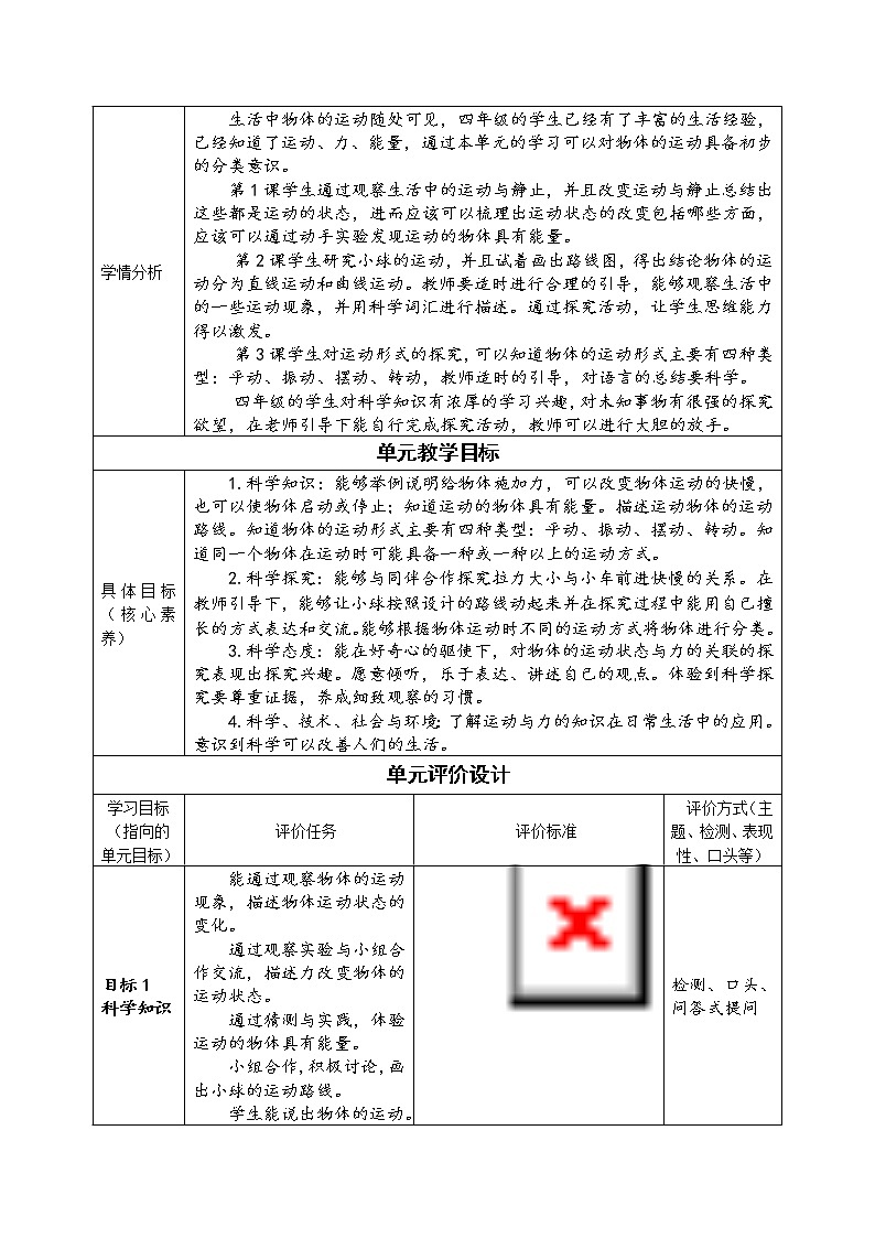 四年级下册科学学历案 试卷02