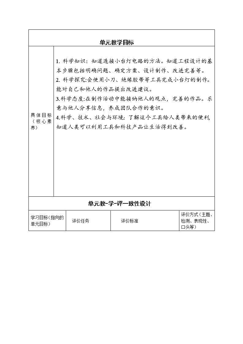 四年级下册科学学历案 试卷02