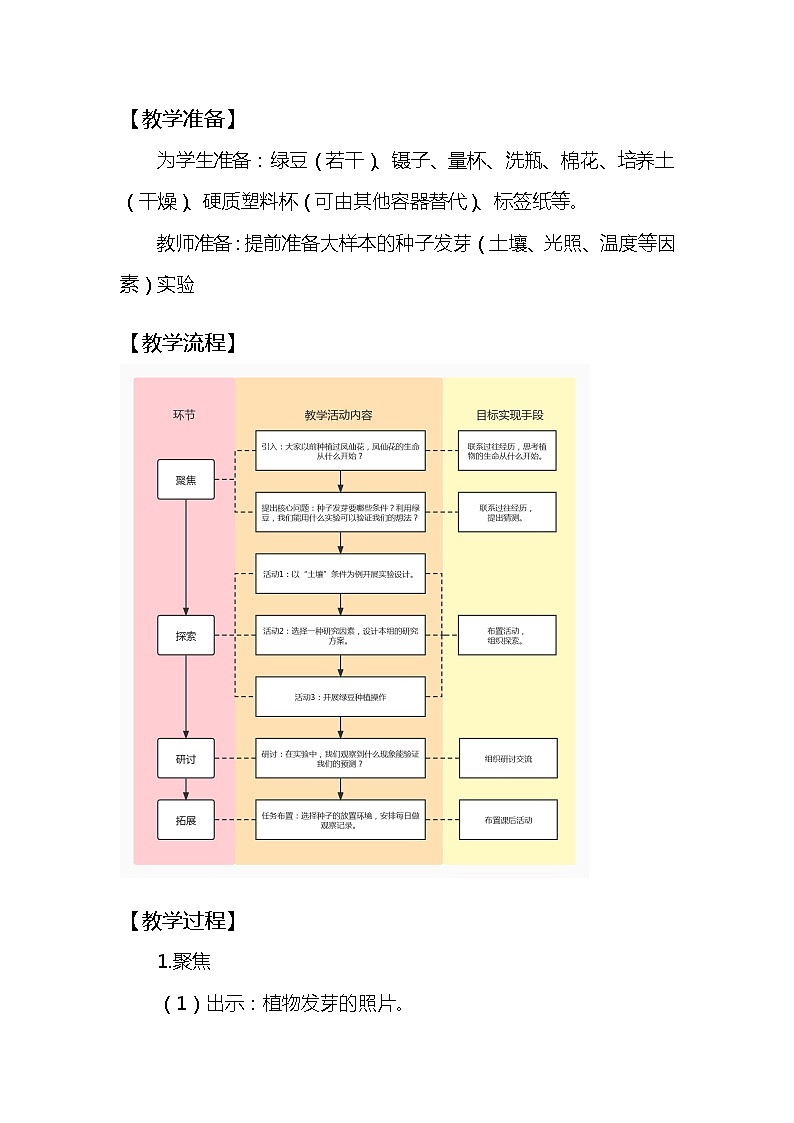 《种子发芽实验》教学设计第3页
