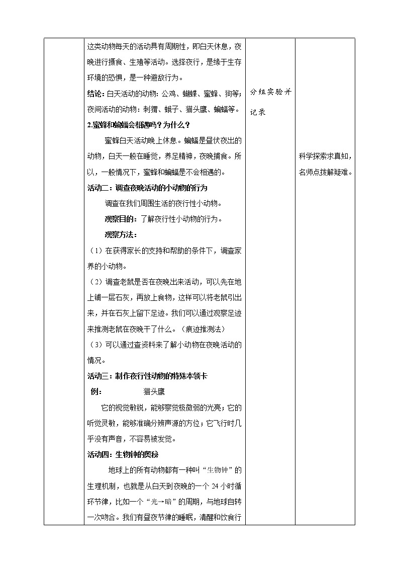3.11 昼夜对动物的影响 课件+教案+试题+素材02