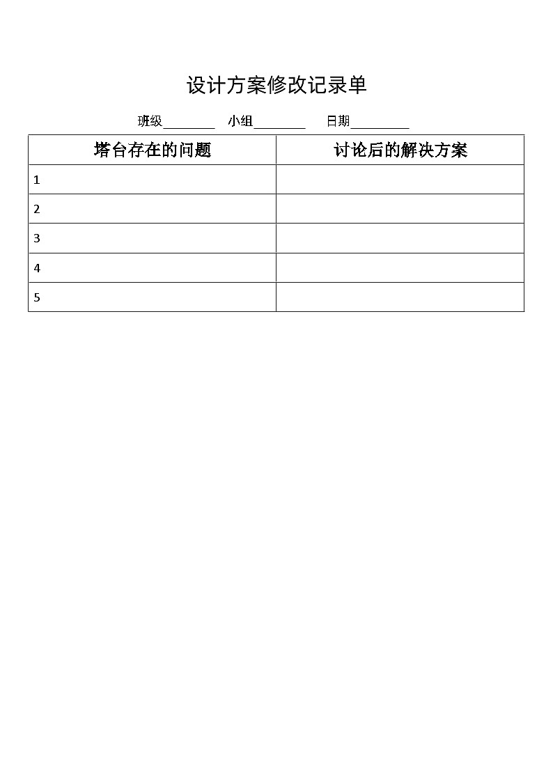 1.7《评估改进塔台模型》记录单第1页