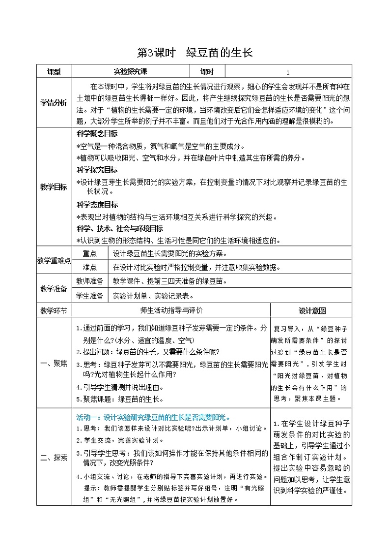 1.3 绿豆苗的生长（课件+教案+视频素材）01