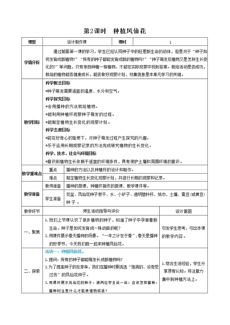 1.2 种植凤仙花（课件+教案+视频素材）01