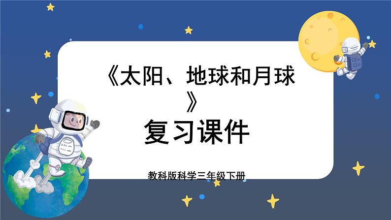 教科版科学三下  3.《太阳、地球和月球》单元复习课件01