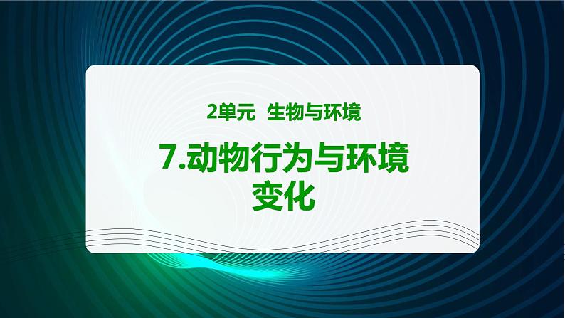 新青岛版科学六年级下册7 动物行为与环境变化 课件PPT第1页