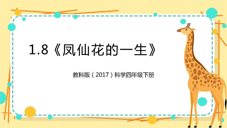 1.8《凤仙花的一生》课件+教案+试题（含解析）+素材 教科版（2017）四年级科学下册01