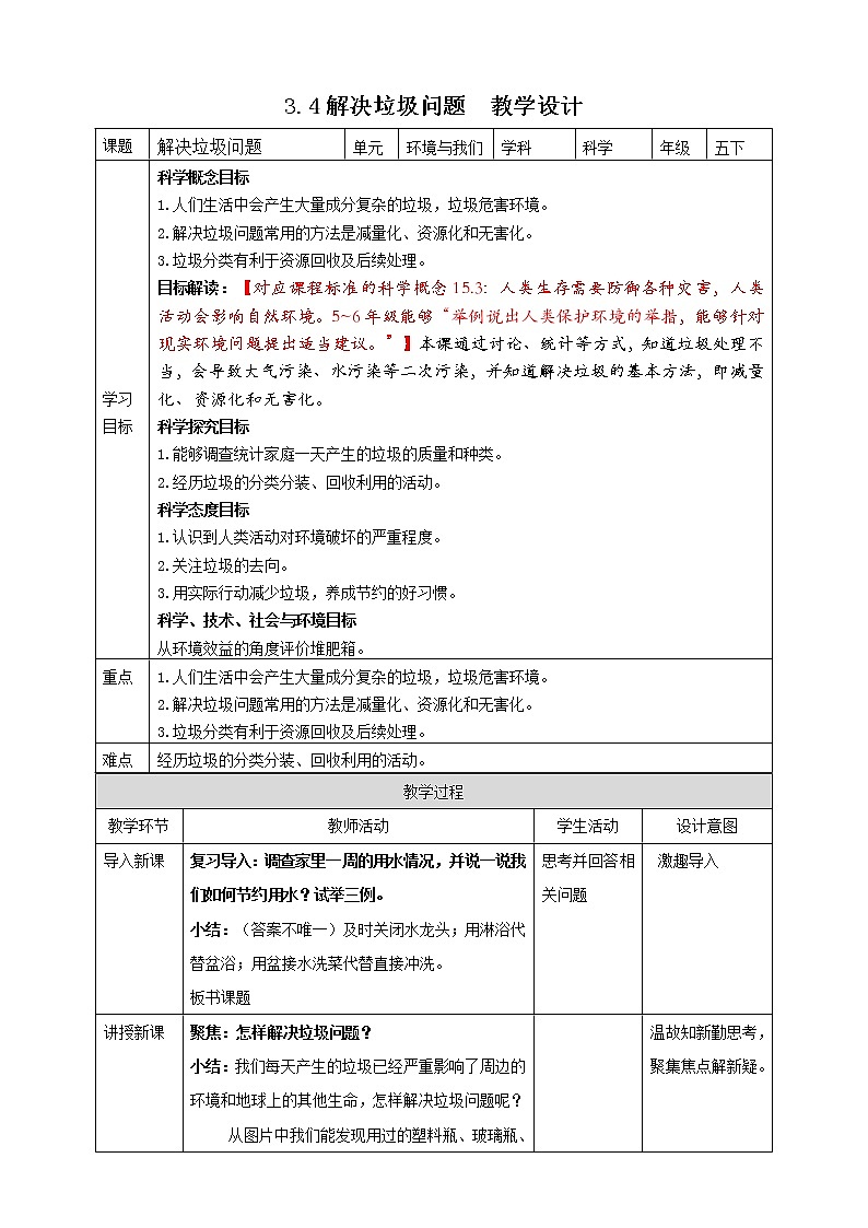 3.4《解决垃圾问题》课件+素材 教科版五年级科学下册（送教案练习）01