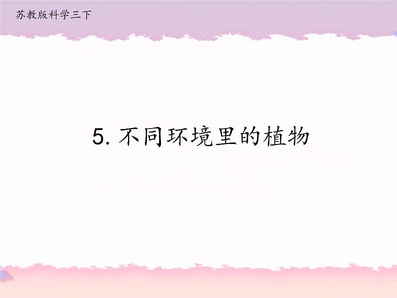 2020新苏教版三年级下册《科学》5.不同环境里的植物ppt课件（附教案+视频+实验记录单）第1页