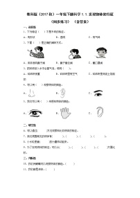 科学一年级下册1.发现物体的特征精品当堂检测题