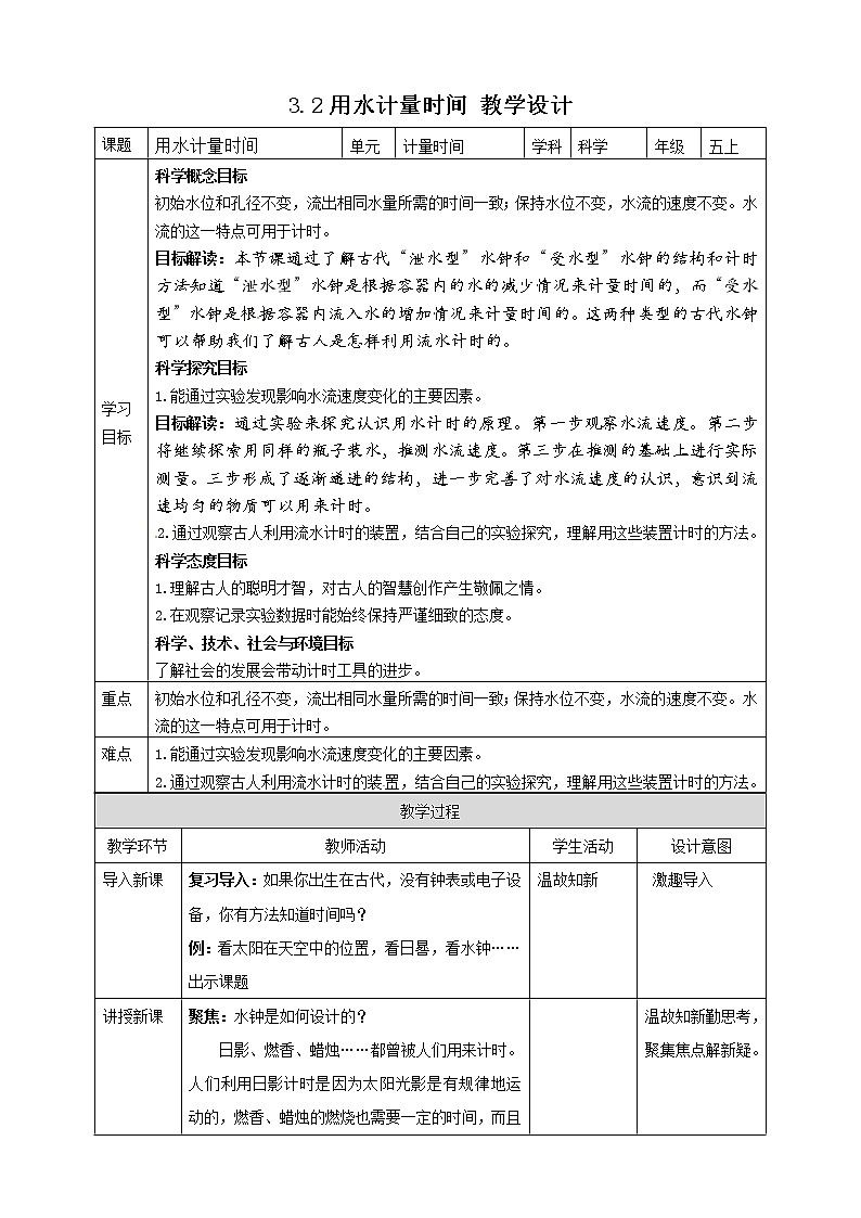 五年级上册科学资料包-3.2用水计量时间【课件+教案+试题+素材】教科版01