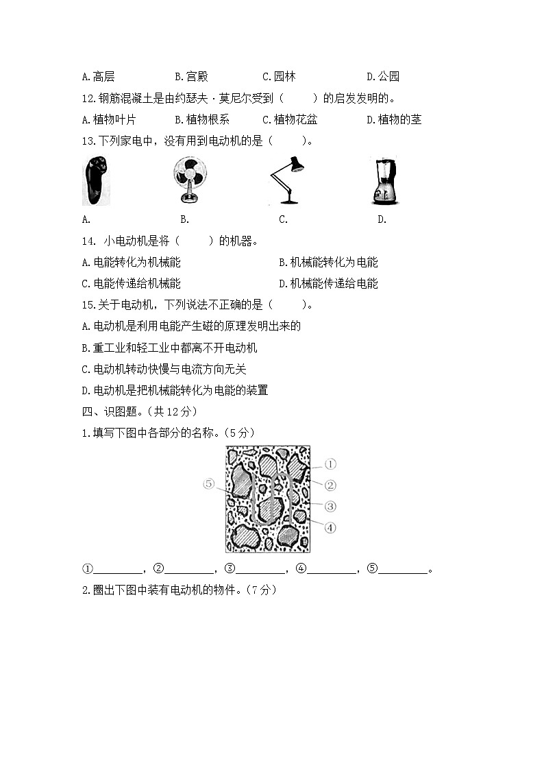 第五单元素养评价卷精编（含答案）六年级科学上册苏教版03