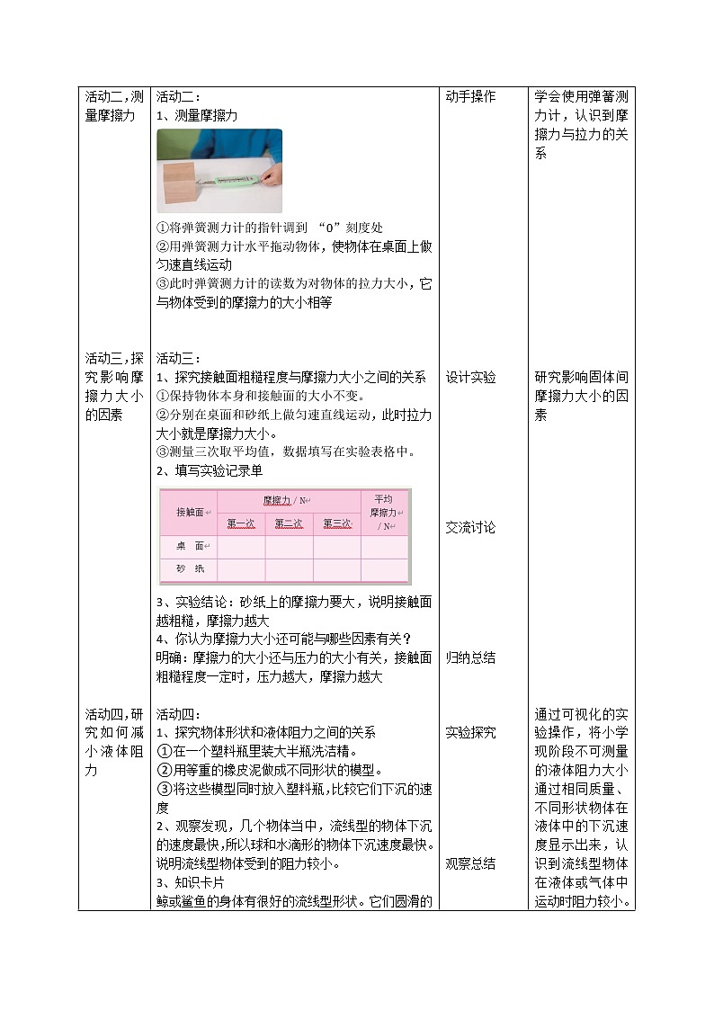 3.10摩擦力（教案）苏教版科学四年级上册第2页