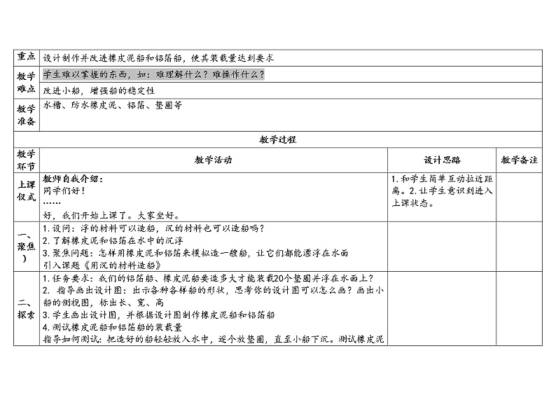3.《用沉的材料造船》教学设计 2023春第2页