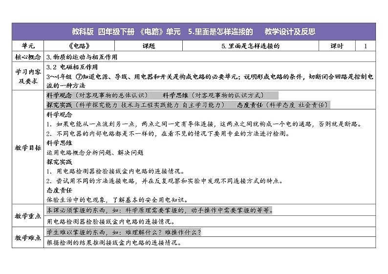 2.5 里面是怎样连接的 教科版四年级下册课件＋教案（2023春新版）01