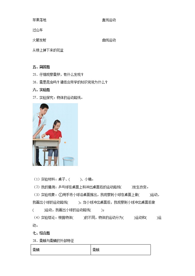 2021-2022学年度教科版三年级年级科学下册期中模拟卷（一）（含答案）第3页