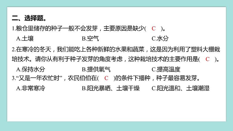 1.2 比较种子发芽实验（习题课件）教科版（2017）五年级科学下册03