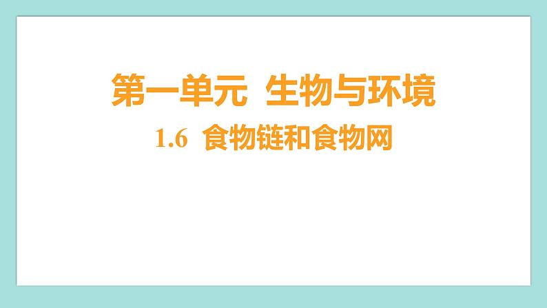 1.6 食物链和食物网（习题课件）教科版（2017）五年级科学下册01