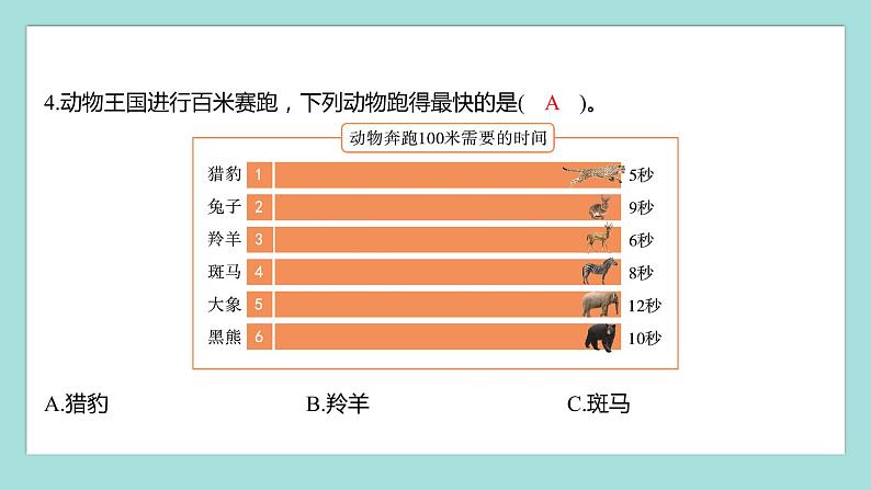 1.5 比较相同距离内运动的快慢（习题课件）教科版（2017）三年级科学下册03