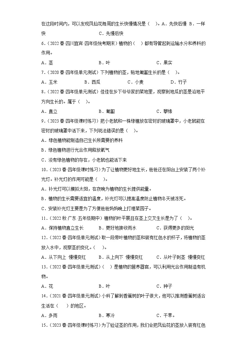 4.茎和叶 练习02