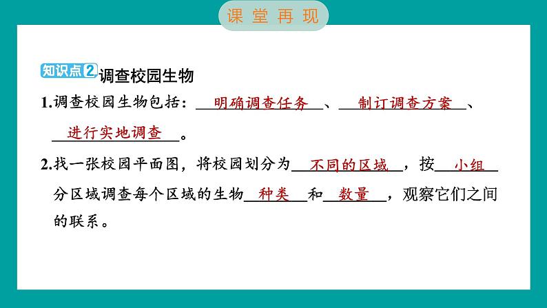 2.1 校园生物大搜索（习题课件+知识点梳理）教科版六年级科学下册03
