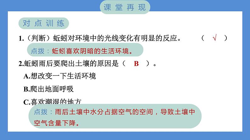 1.4 蚯蚓的选择——（习题课件+知识点梳理）教科版五年级科学下册05