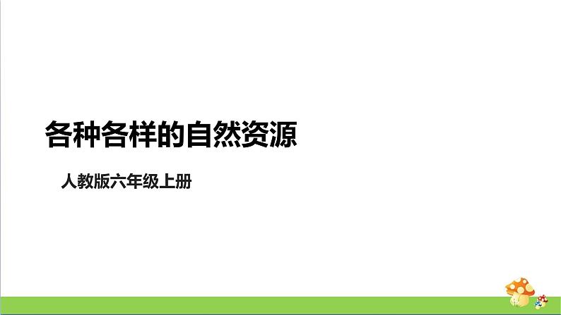 [人教版]六年级上册科学4.12《各种各样的自然资源》教学课件01