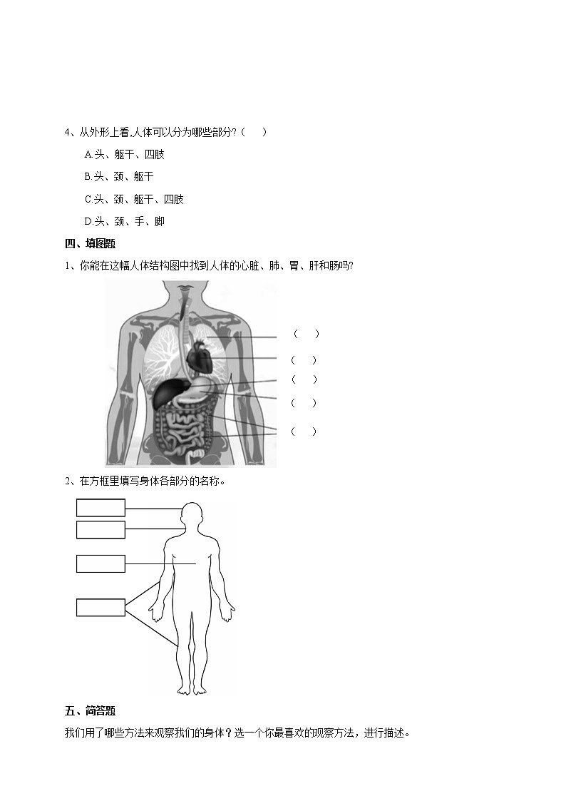2.1《观察我们的身体》课件+教案+练习+素材02