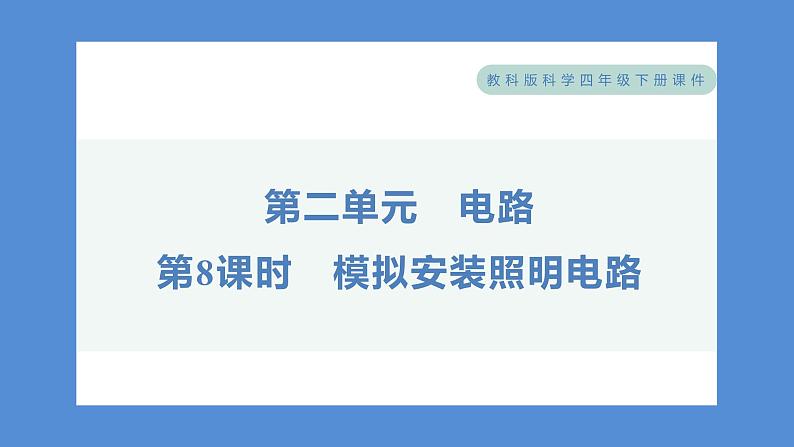 2.8 模拟安装照明电路（习题课件+知识点梳理）教科版四年级科学下册（PowerPoint 打开PPT）01