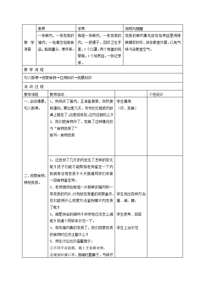 3.6 减慢食物变质的速度  课件+教案02