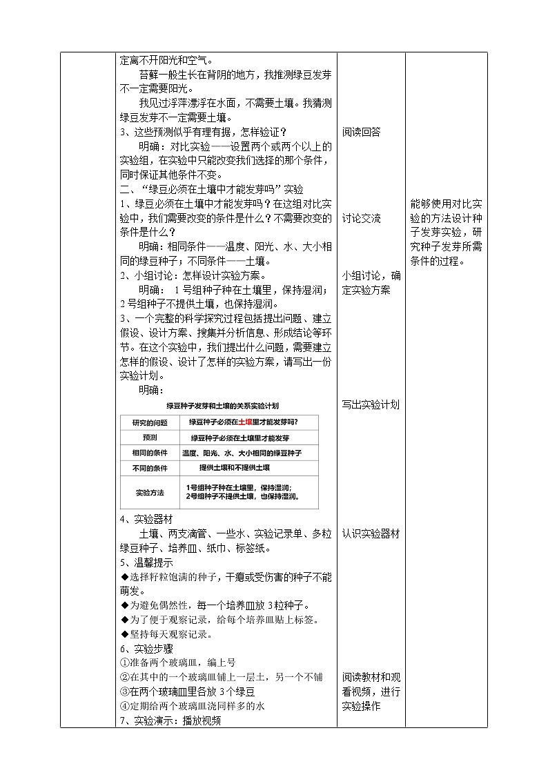 教科版五年级科学下册第1课时  种子发芽实验 课件+素材+教案+同步练习含解析卷02