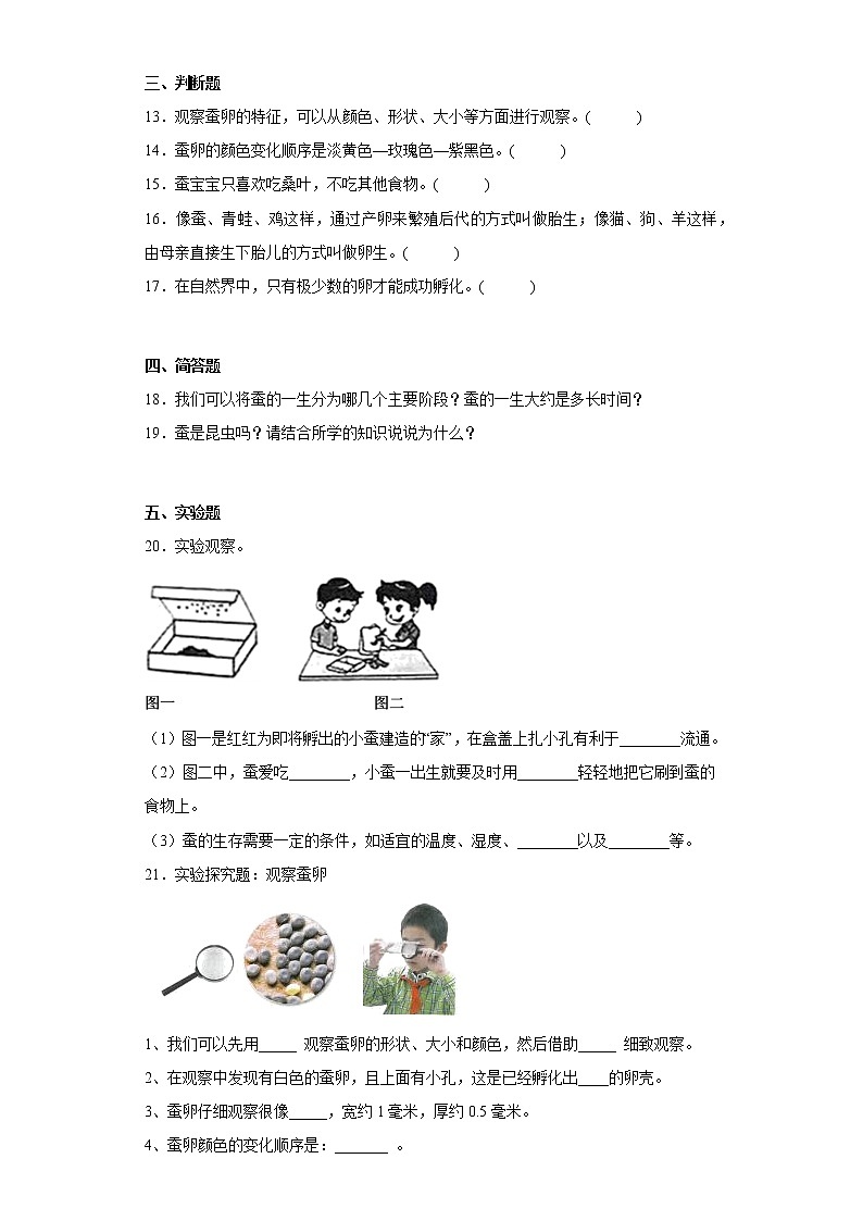 2023年教科版三年级科学第二单元下册测试卷（附答案）02