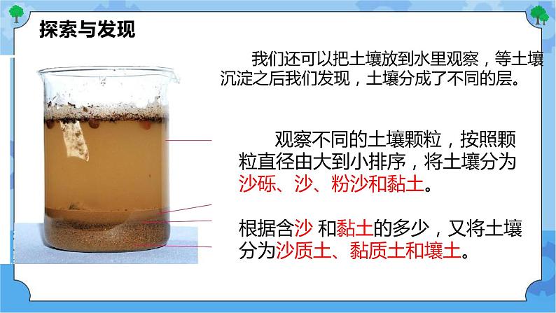 第二课 砂质土、黏质土和壤土（课件）-2022-2023学年四年级科学下册同步备课（冀人版）第6页