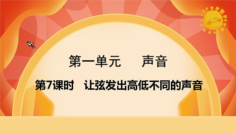 第一单元 声音 第7课时 让弦发出高低不同的声音 课件01