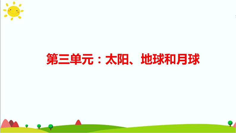 教科版三下期末第三单元太阳地球月球知识点复习 课件第1页