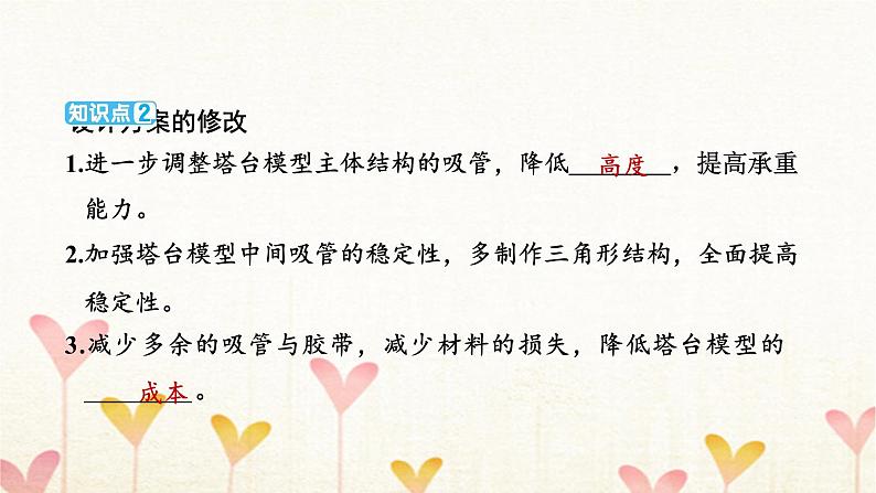 教科版六年级科学下册第1单元第7课时评估改进塔台模型习题课件+学案04