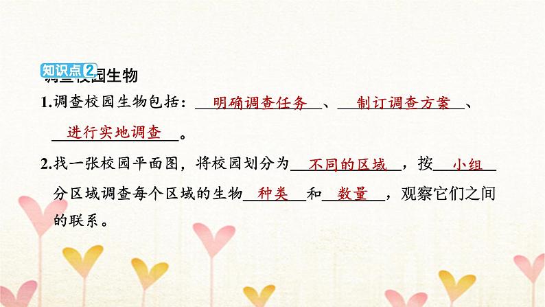 教科版六年级科学下册第2单元第1课时校园生物大搜索习题课件+学案04