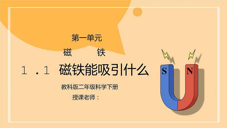 教科版二年级科学下册第一单元《磁铁-磁铁能吸引什么》PPT课件01