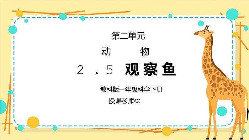 教科版一年级科学下册第二单元《动物-观察鱼》PPT课件第1页