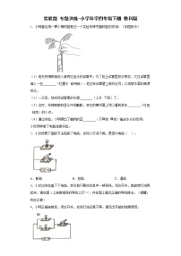 教科版科学 四年级下册 实验题 专题训练（含解析）