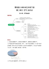 2022-2023学年青岛版科学五年级下册单元复习讲义：第二单元 空气（知识点清单）