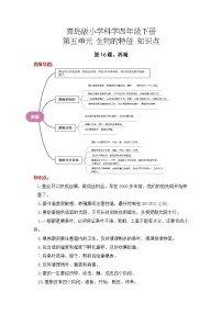 2022-2023学年青岛版科学四年级下册单元复习讲义：第五单元 生物的特征（知识点清单）