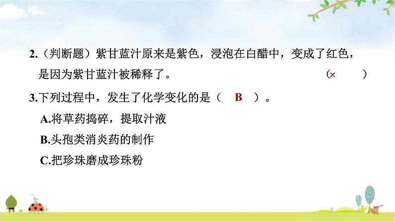 教科版六年级科学下册第4单元第7课时美丽的化学变化教学课件第7页