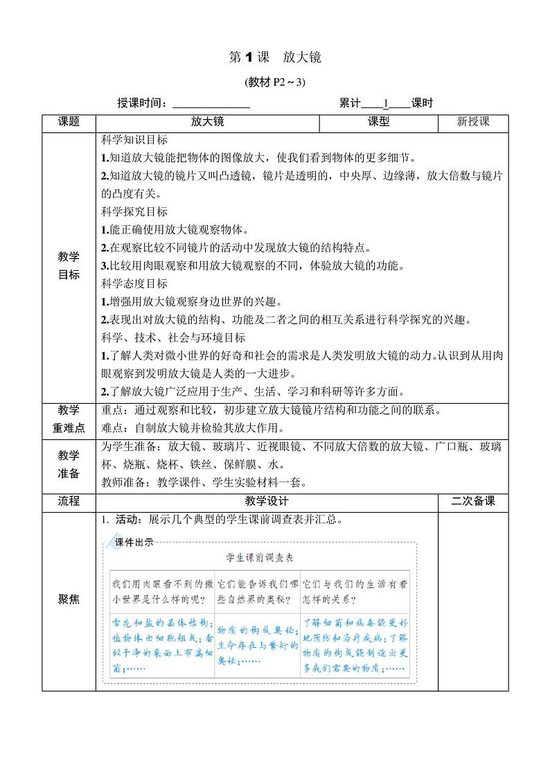 教科版六年级科学上册第一单元微小世界第1课放大镜第2页